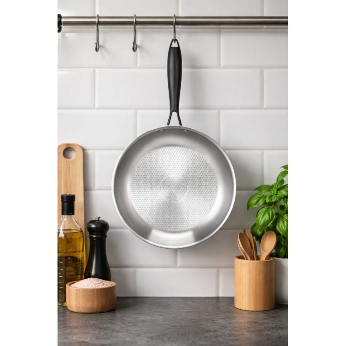 Poêle 24 cm acier inoxydable Triply Arthur Martin AM3516