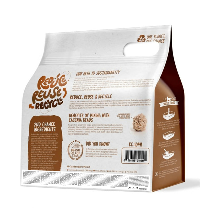 Kit Cat Arena Eco 2nd Chance - Coffee Beans (Natural) 2,5 Kg Semillas de Café , Guisante y Yuca