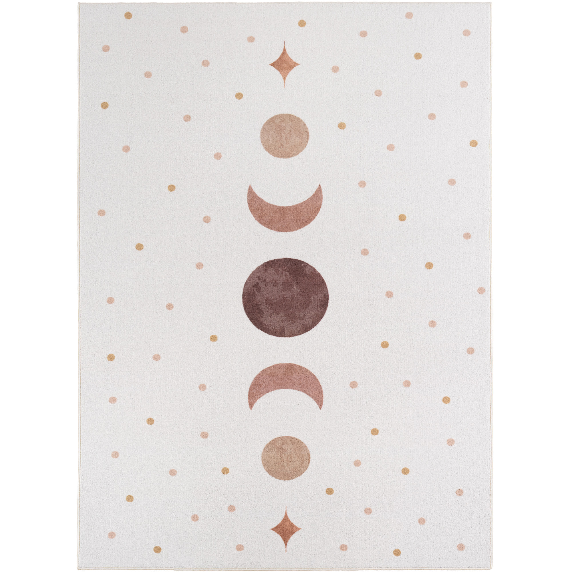 COCO - Tapis enfant crème lavable à motif lune