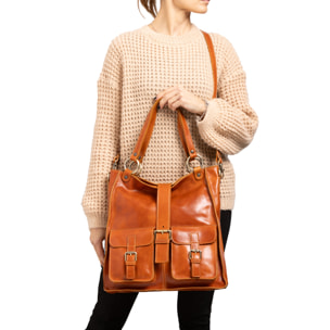 Borsa a spalla  da donna In Vera pelle Made in Italy 38x37x10 cm