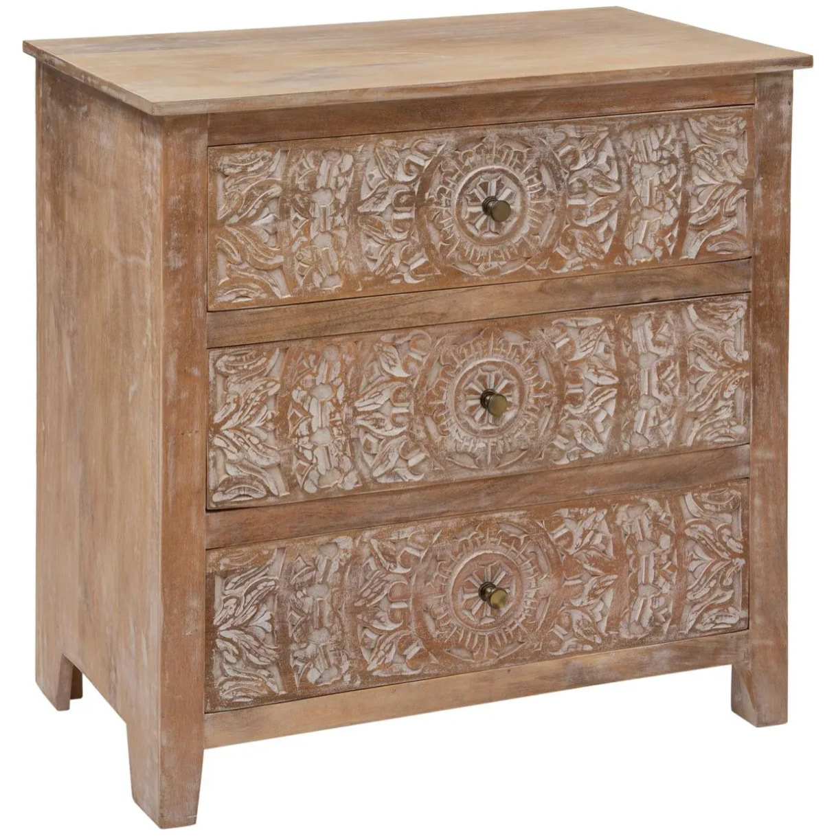 Commode "Shirel" manguier 3 tiroirs