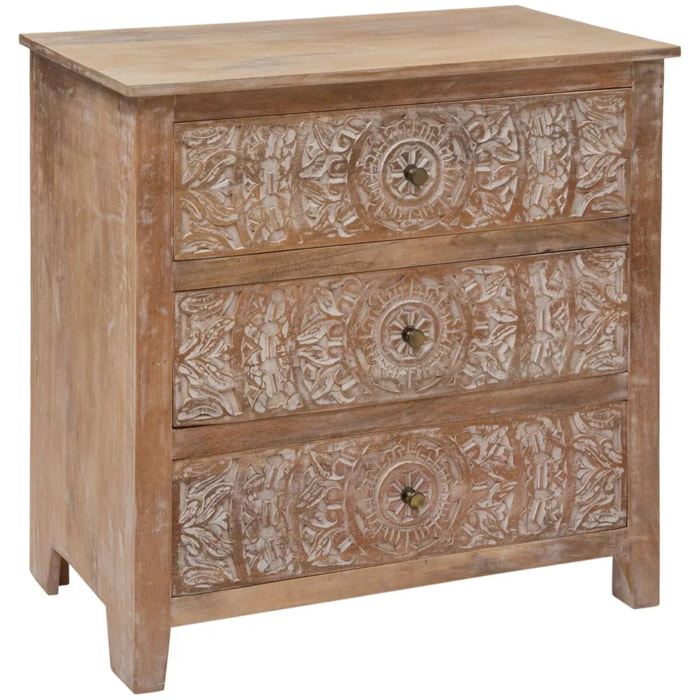 Commode "Shirel" manguier 3 tiroirs