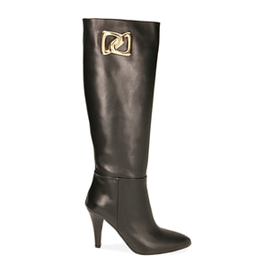 Botines negros, tacón 7,5 cm.