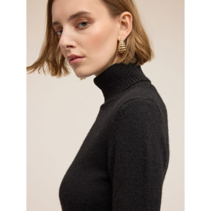 Motivi - Vestido tubo de punto mezcla de lana - Negro