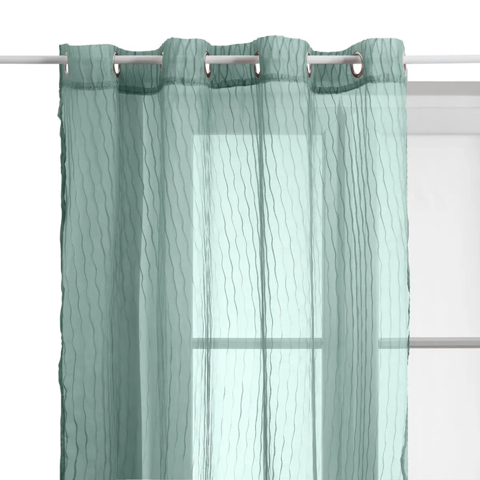 Voilage Mila rayures texturées140x240cm vert céladon