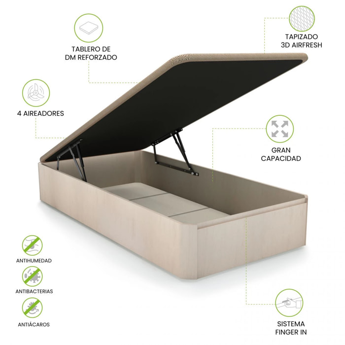 Canapé básico 90x190 cm en artic Luxury 3D Artic