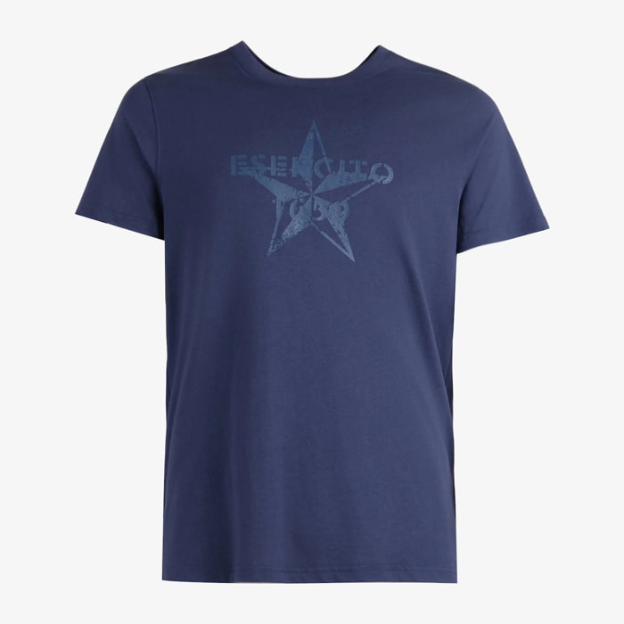 T-shirt Esercito blu in cotone uomo
