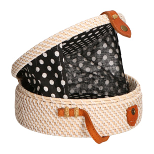 Borsa a tracolla da Donna Jessica in Paglia Intrecciata a mano Prodotto Vegano 20x20x10 cm