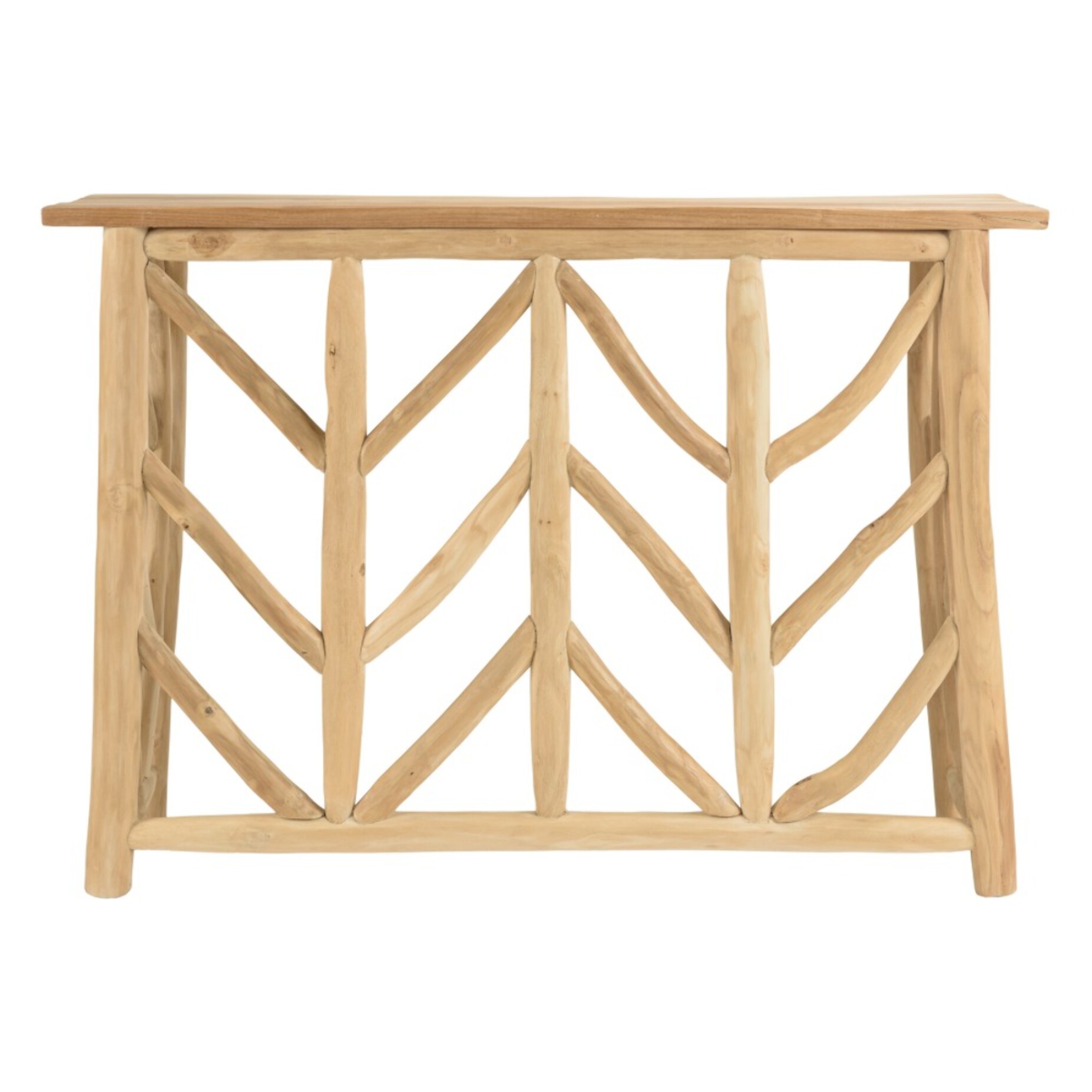 WILL - Console en bois de teck naturel piètement ajouré