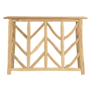 WILL - Console en bois de teck naturel piètement ajouré