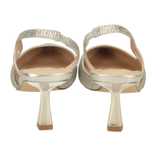 Décolleté sling back Donna Tata Italia Argentato