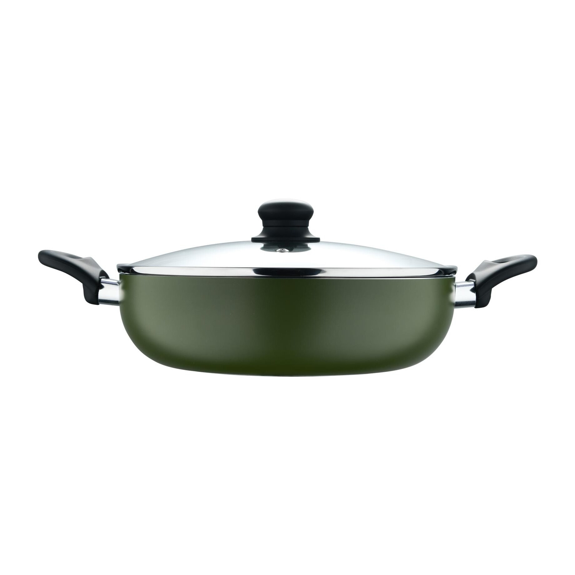 Cacerola baja con tapa ø28x8 cm en aluminio prensado, antiadherente, ideal para cocina diaria expert san ignacio