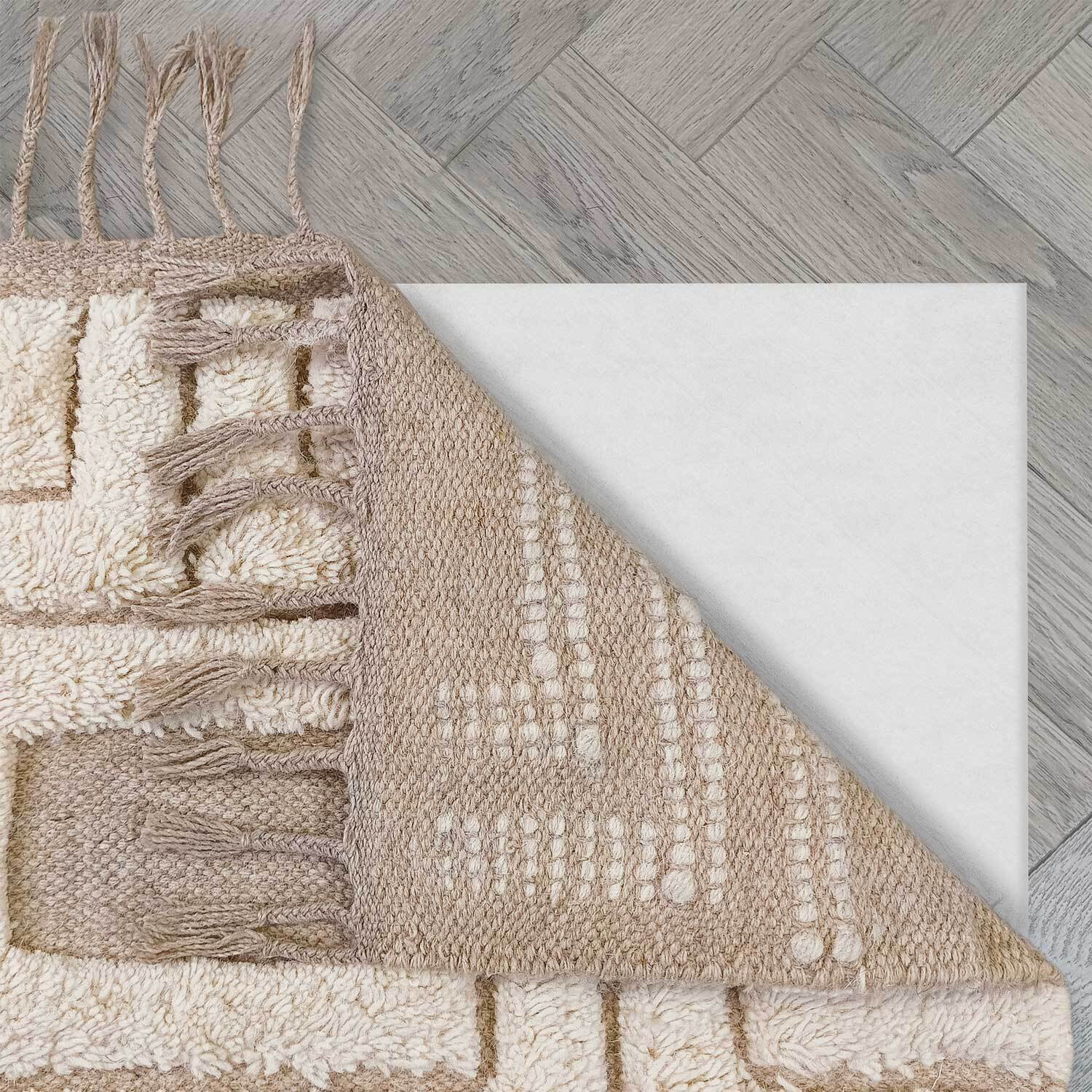 Tapis shaggy en laine GREEK KEY