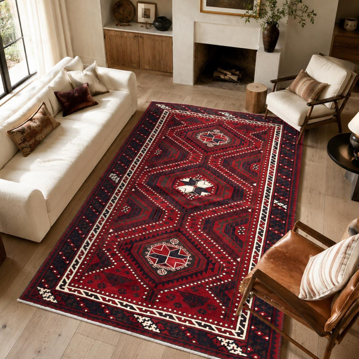 Tapis d'orient, motif oriental, noué main en laine, AZIS