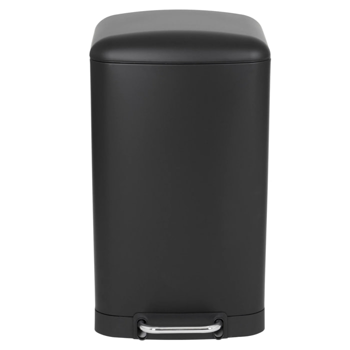 Poubelle à pédale inox GREENWICH noir 40L
