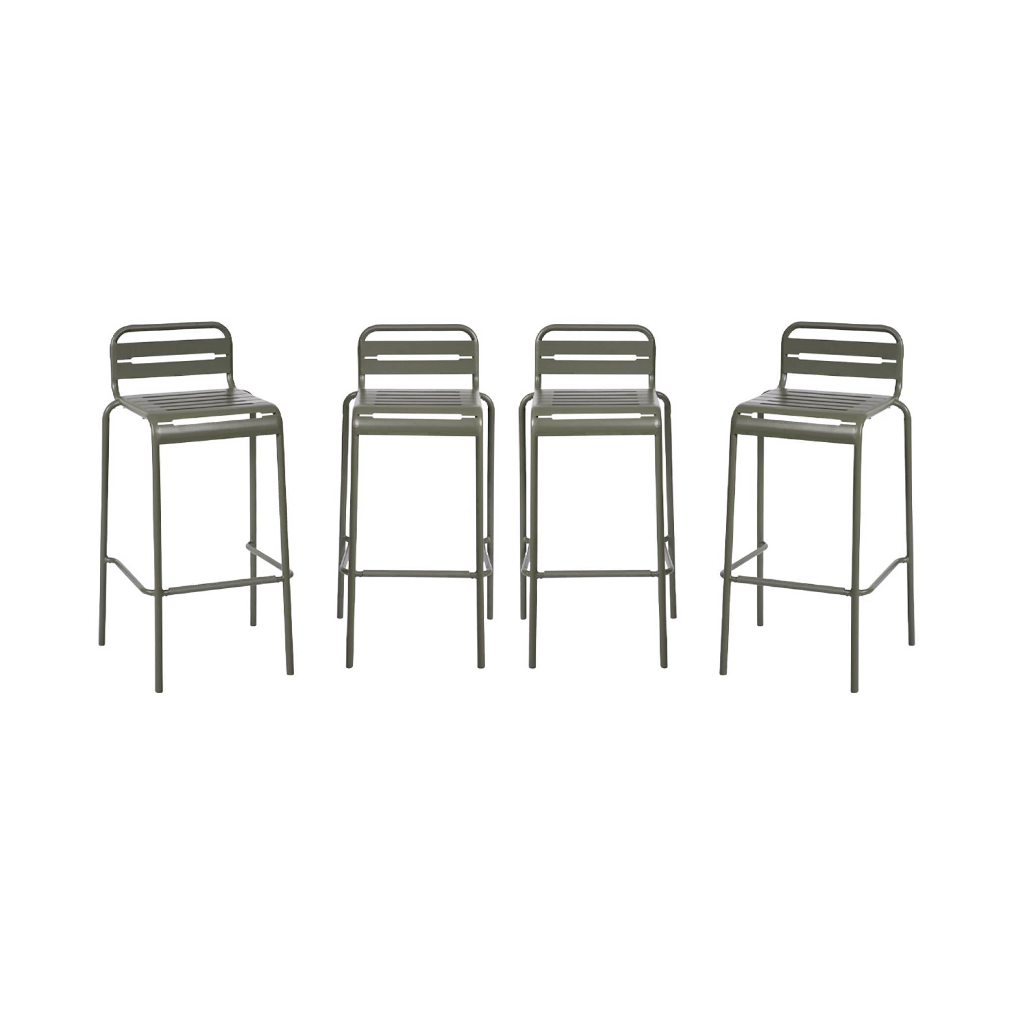 Chaise haute de jardin acier 69cm (lot de 4) AMÉLIA