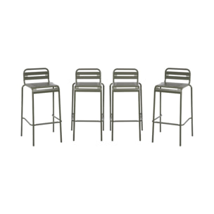 Chaise haute de jardin acier 69cm (lot de 4) AMÉLIA
