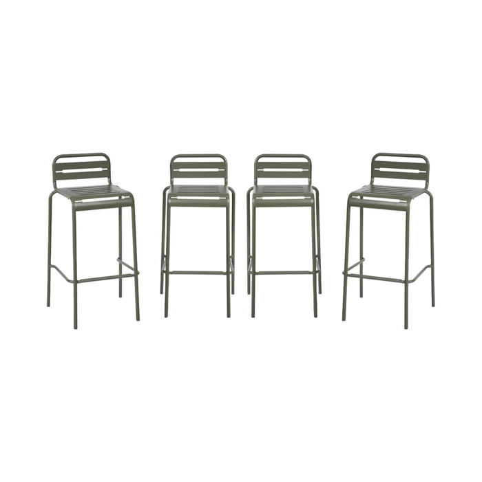 Chaise haute de jardin acier 69cm (lot de 4) AMÉLIA