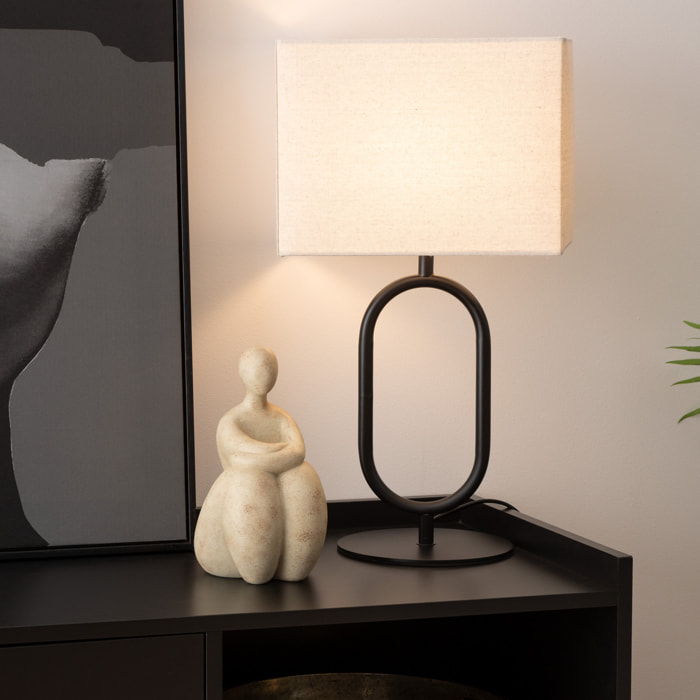 Lampe à poser Alec métal noir H52cm