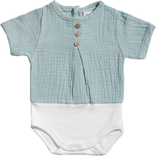Body bebé manga corta bambula botones