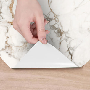 Revêtement sticker sol - MARBRE BLANC CASSÉ - Rouleau adhésif Protection Anti-dérapant