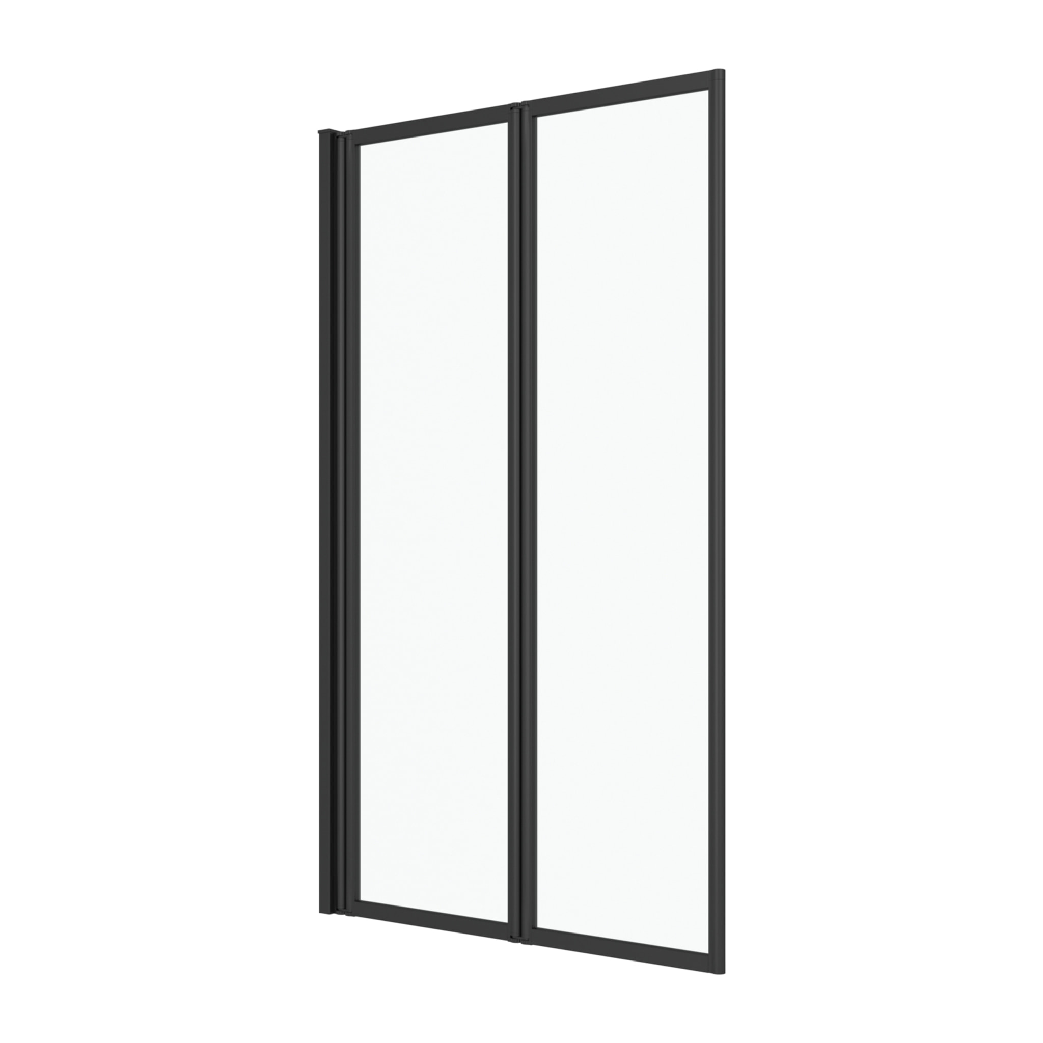 Pare baignoire Pivotant 70x120cm - 2 Volets Noir Mat - Verre Trempé 4mm - DUPLO