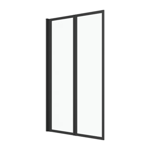 Pare baignoire Pivotant 70x120cm - 2 Volets Noir Mat - Verre Trempé 4mm - DUPLO