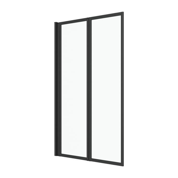 Pare baignoire Pivotant 70x120cm - 2 Volets Noir Mat - Verre Trempé 4mm - DUPLO