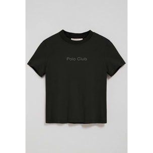Camiseta Tori negra con logo Minimal Combo Polo Club