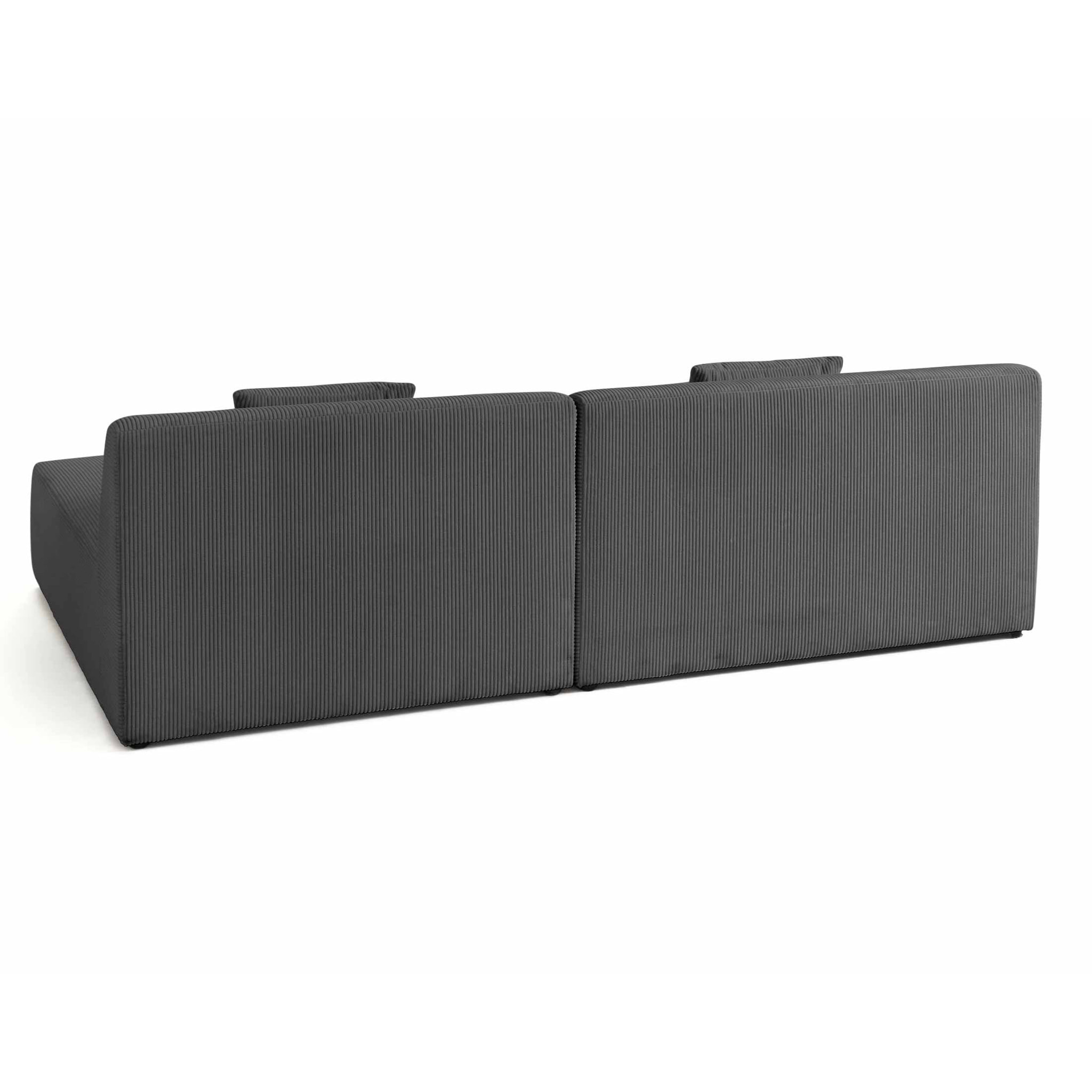 Onyx - canapé modulable d'angle réversible 4 places - en velours côtelé - Gris foncé
