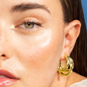 Pendientes acabados en oro amarillo de 18K