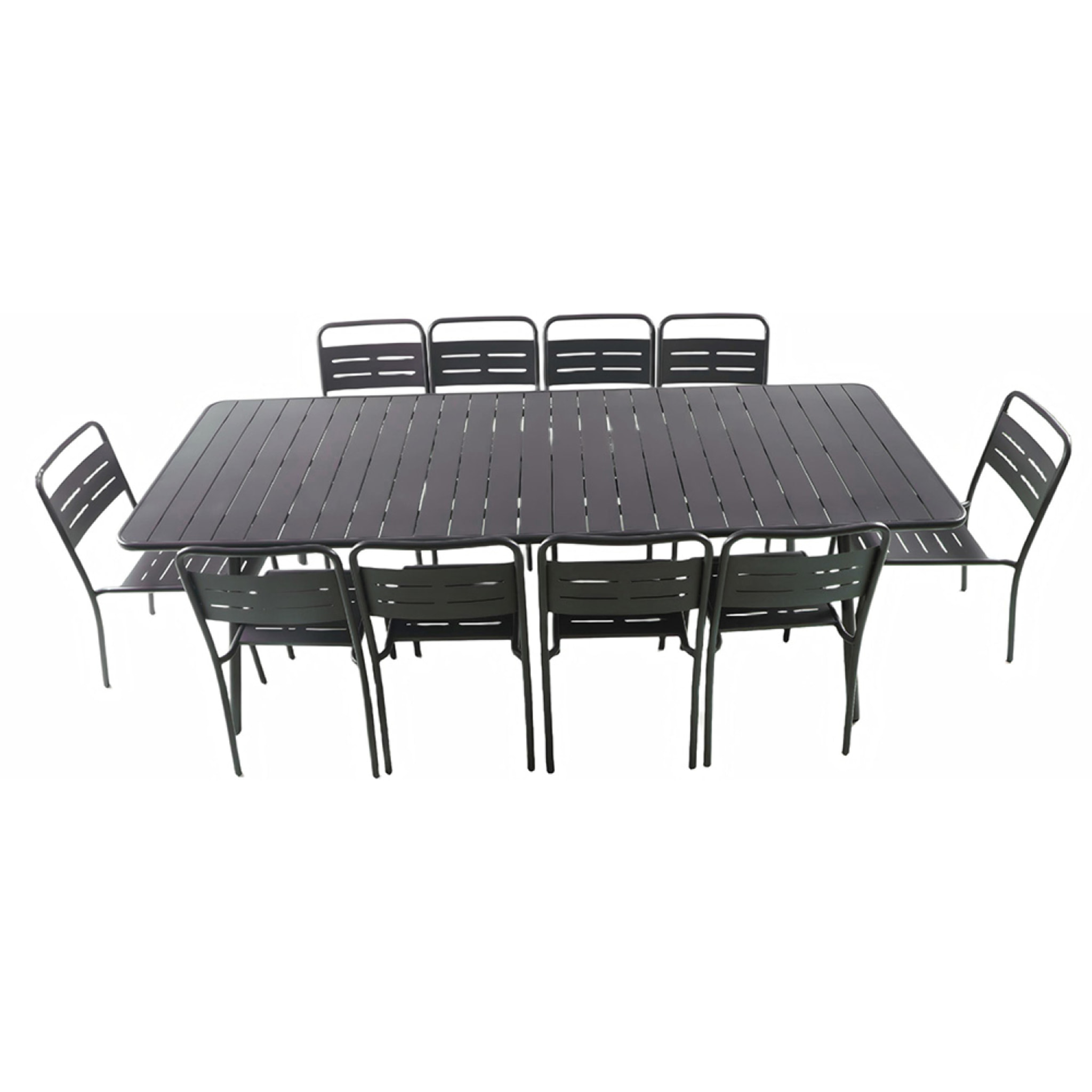 EVORA Ensemble table de jardin 234 cm et 10 chaises