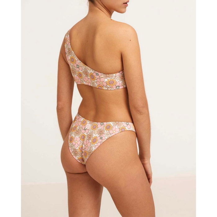 Braga de bikini en forma de V con estampado de flores