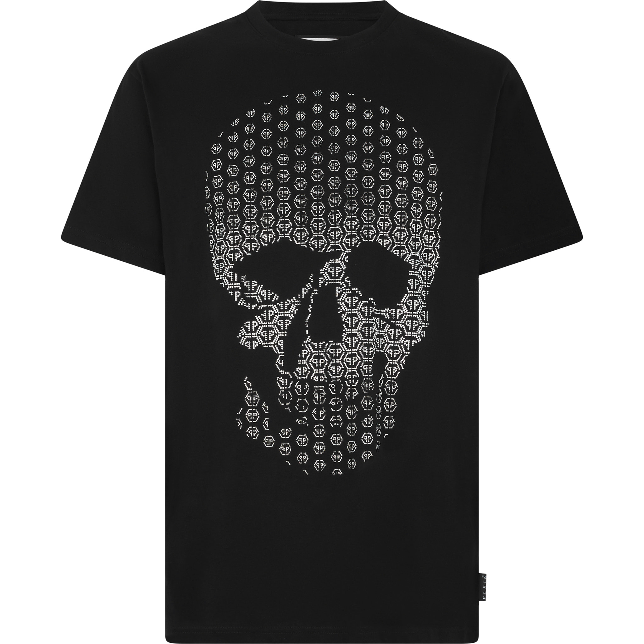 PHILIPP PLEIN Round Neck T-Shirt Skull Strass Skull Strass