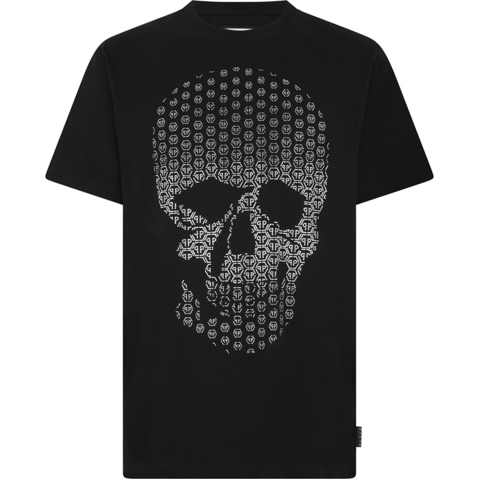 PHILIPP PLEIN Round Neck T-Shirt Skull Strass Skull Strass