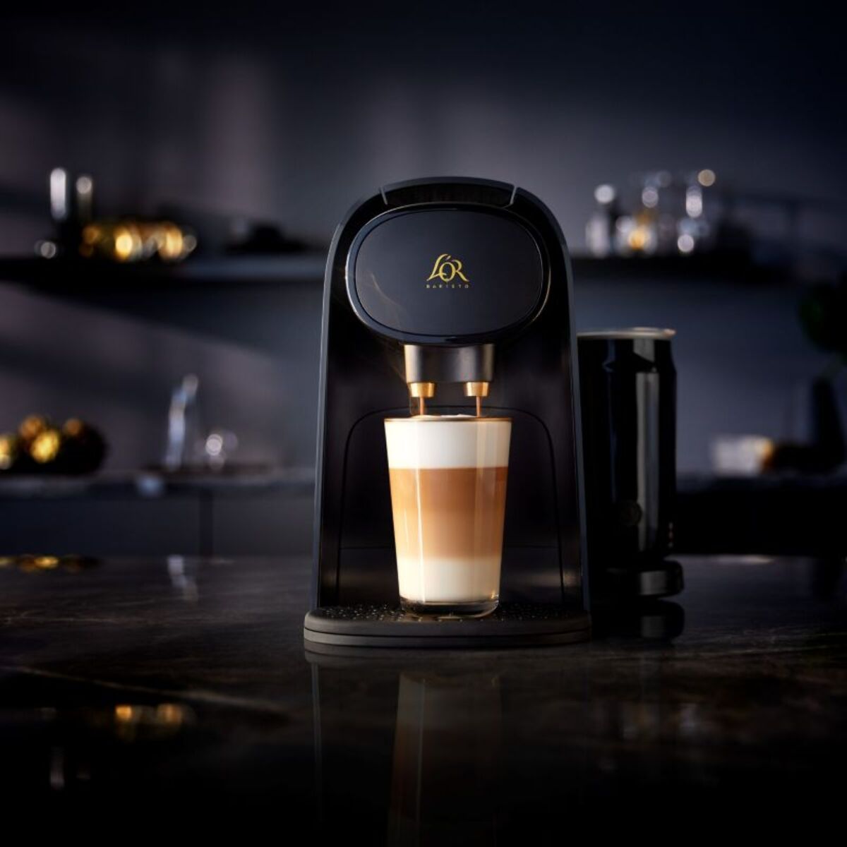 Cafetière à dosette PHILIPS LM8014/60 L'Or Barista Original Noire avec mousseur