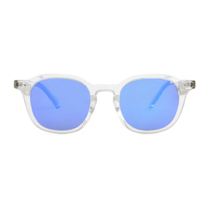 Gafas de sol OCEAN HILL - Blanco transparente brillante / Revo azul