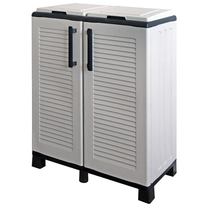 Armario de media altura en polipropileno de la linea eco, práctico para aprovechar al maximo el espacio, l 680 x p370 x h 900 mm.