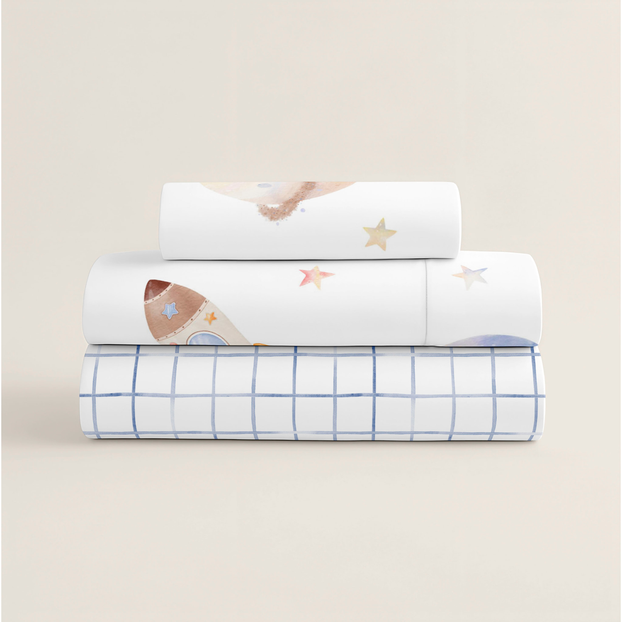 Cool Kids - Juego de Sábanas Estampadas - Infantil - Incluye 1 Funda de Almohada + 1 Sábana Bajera - 100% Algodón - Astro