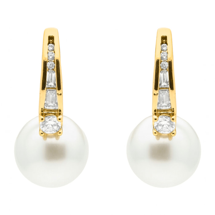 Pendientes Esha acabado oro amarillo 18k