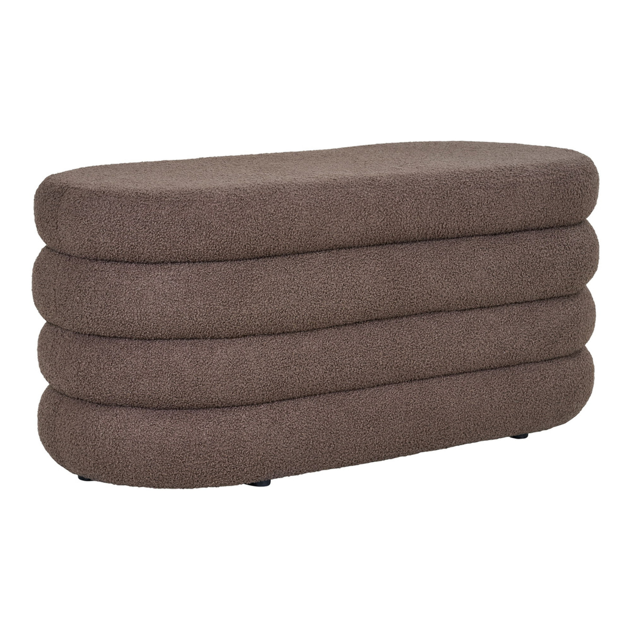 Panca contenitore Dartford in teddy marrone 103 cm