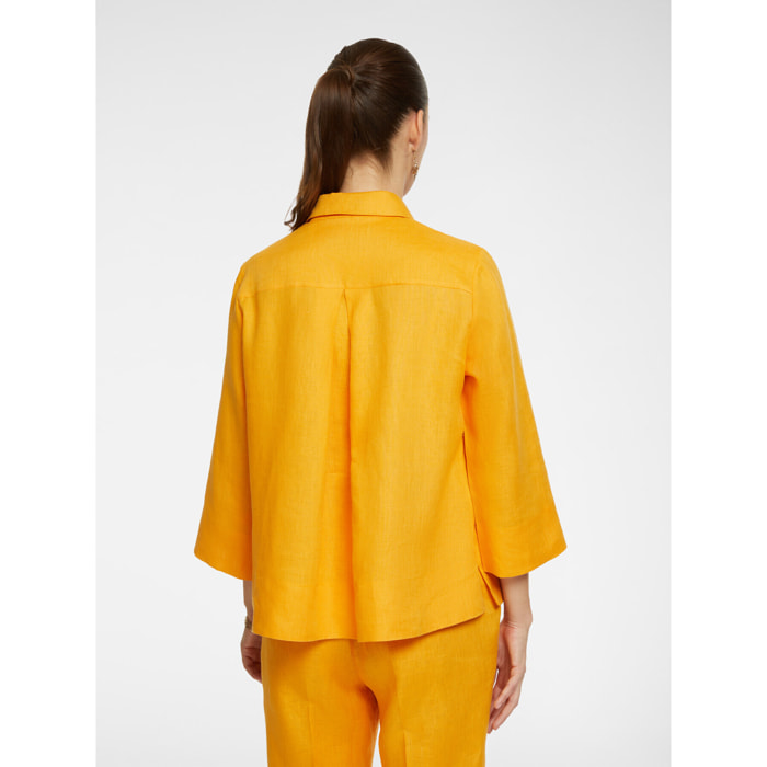 Elena Mirò - Camisa holgada de lino - Naranja sol