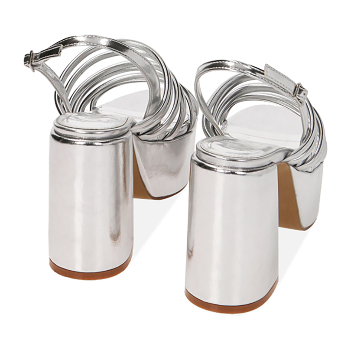 Sandali platform argento, tacco 10,5 cm