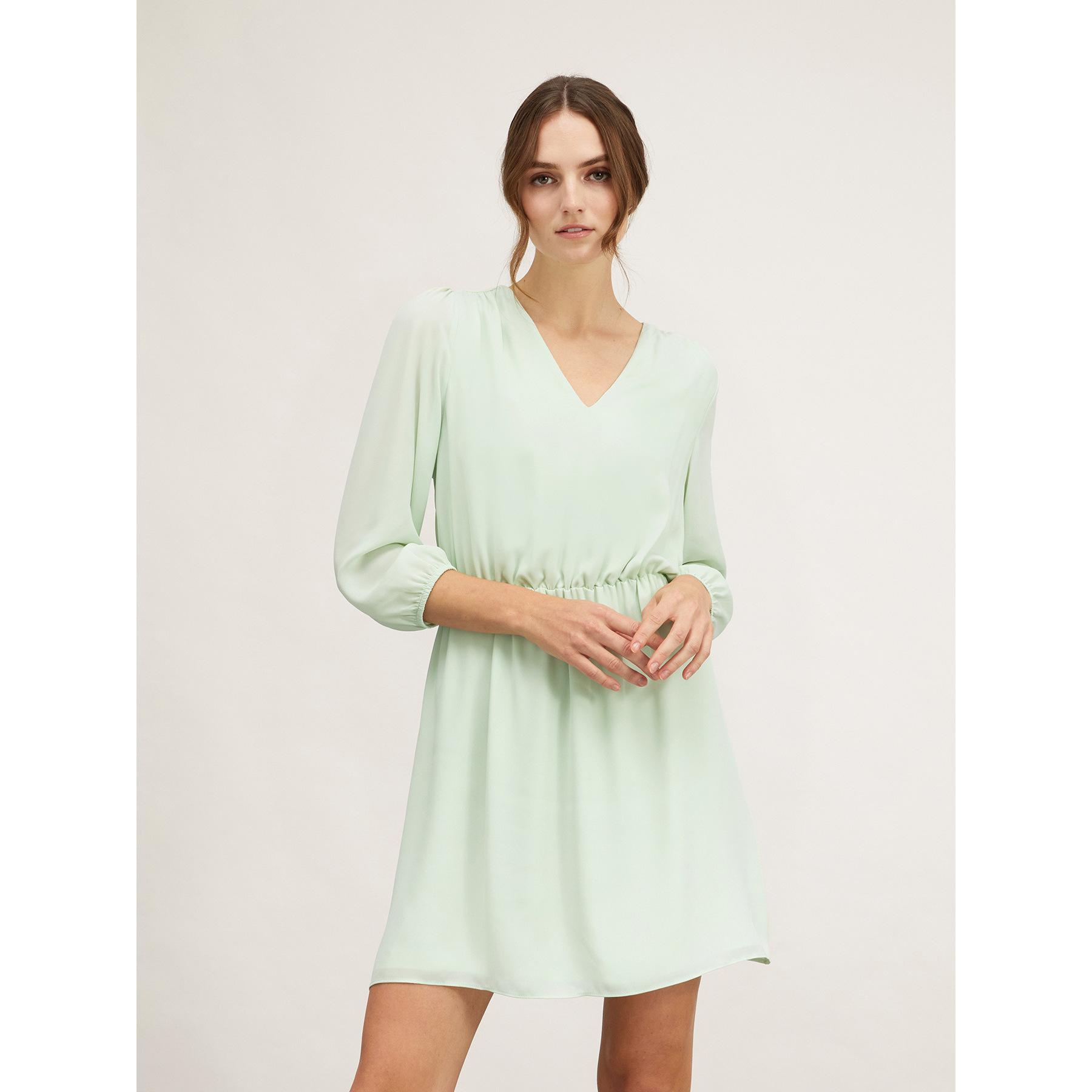 Motivi - Vestido corto con frunces - Verde claro