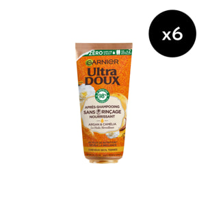 Lot de 6 - Garnier Ultra Doux Après-Shampooing sans rinçage huile d'argan camélia 200ml