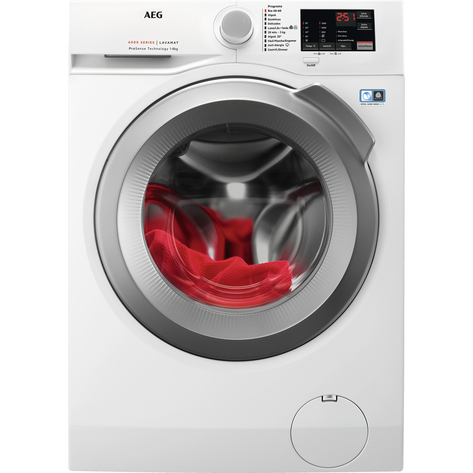 AEG Lavadora de libre instalación Serie 6000 ProSense® de 8.0 kg LFA6I8275A