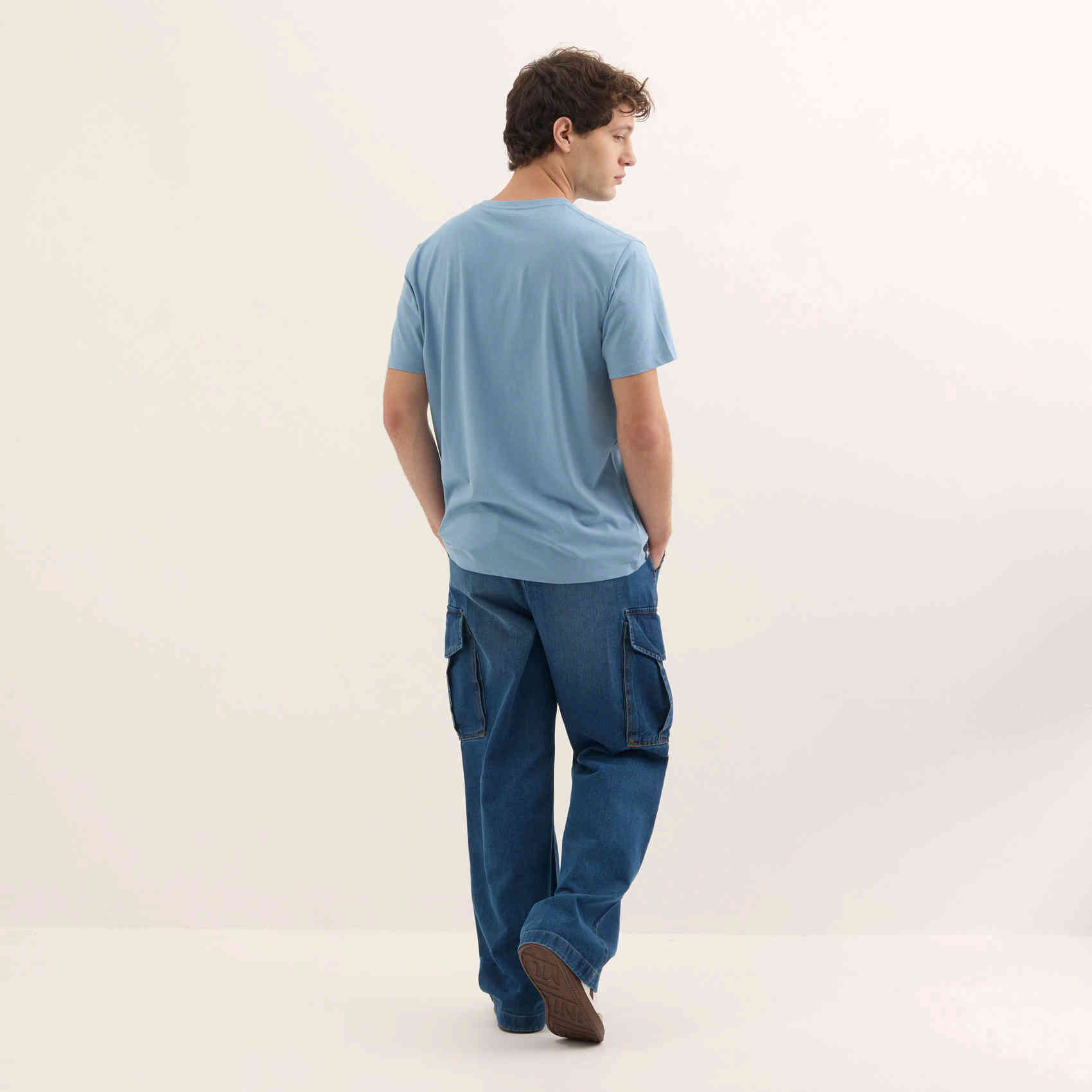 Camiseta Básica Algodón Orgánico Azul Claro ESSENTIALS T-SHIRT LIGHT BLUE