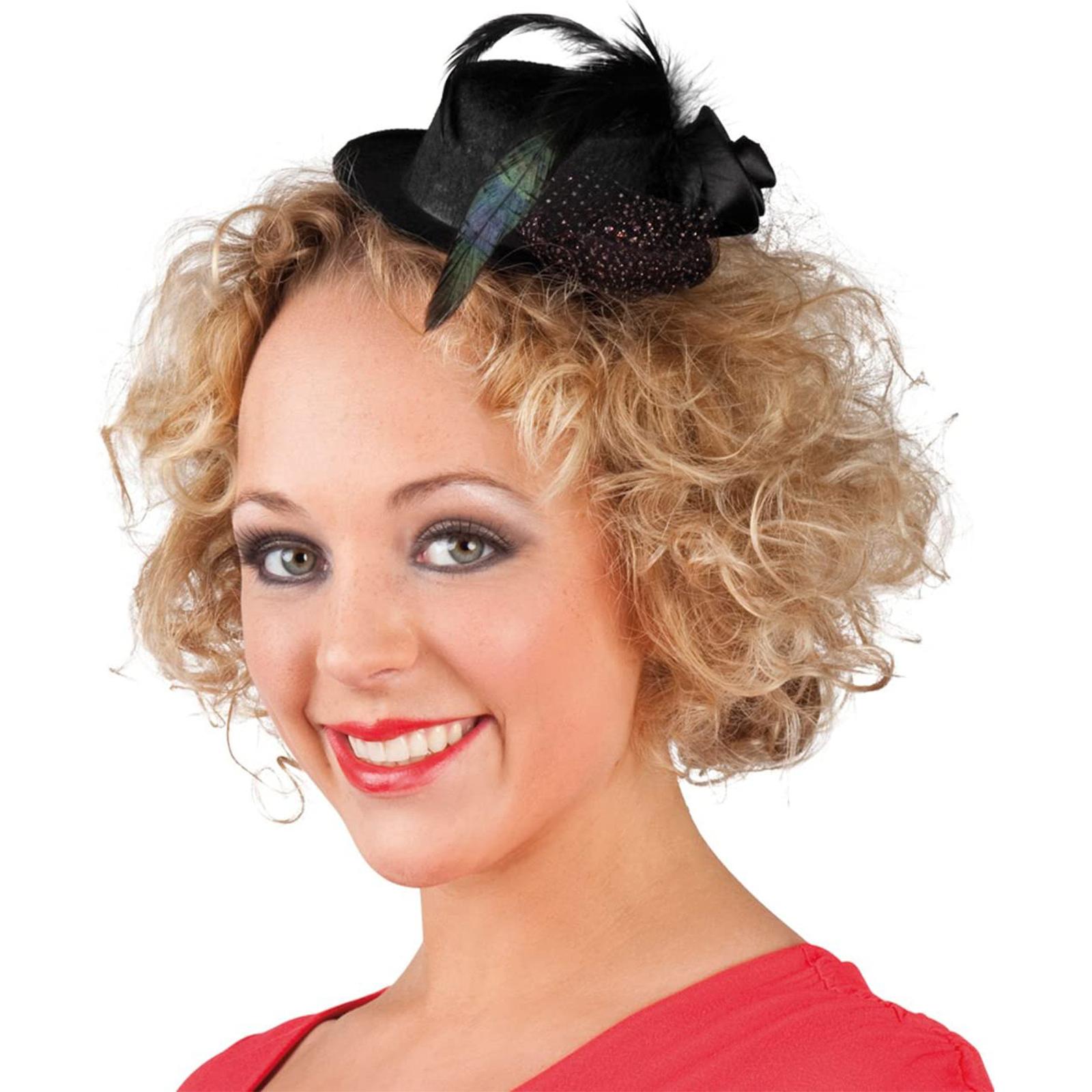 Boland 76312 Cappellino Nero Con Molletta Nero Accessorio Travestimento Donna