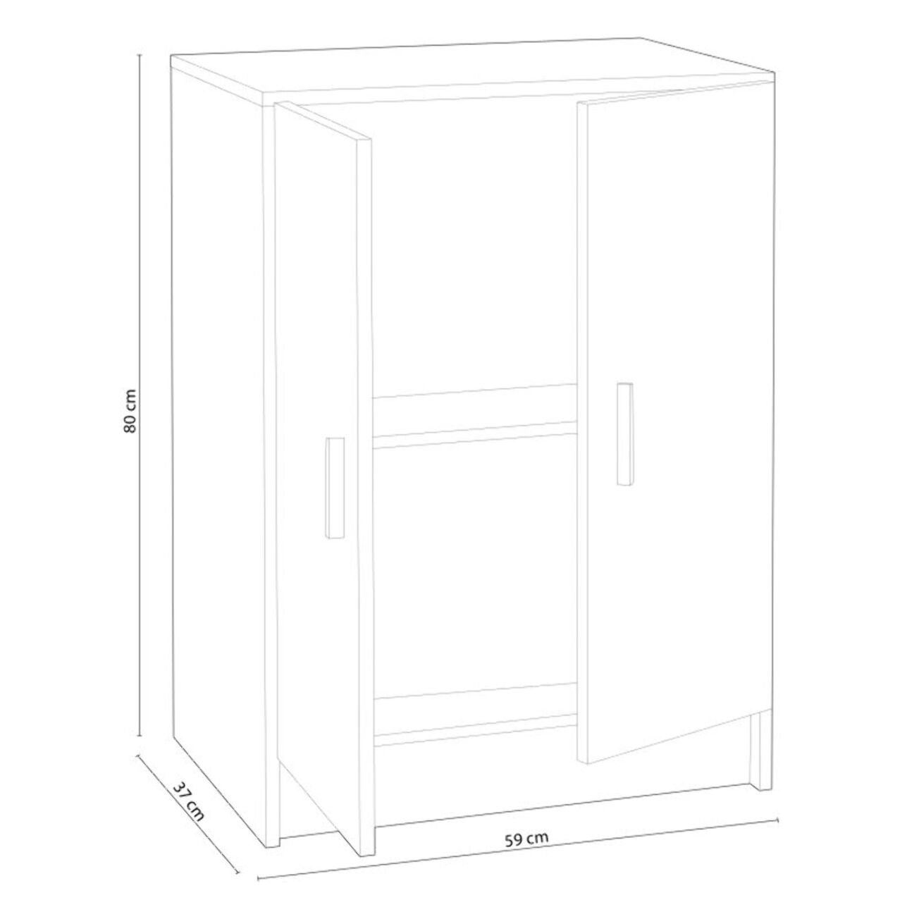 Armario Multi Useful Low 2 Puertas Blanco