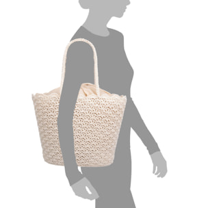 Basentello Bolso de hombro Mujer. Fabricaco en algodón tejido artesanal a mano.